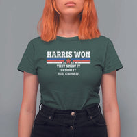 Harris Won 2024 T Shirt For Women They I And You Know It US Election - Wonder Print Shop