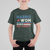 Harris Won 2024 Get Over It T Shirt For Kid Presidential Election - Wonder Print Shop