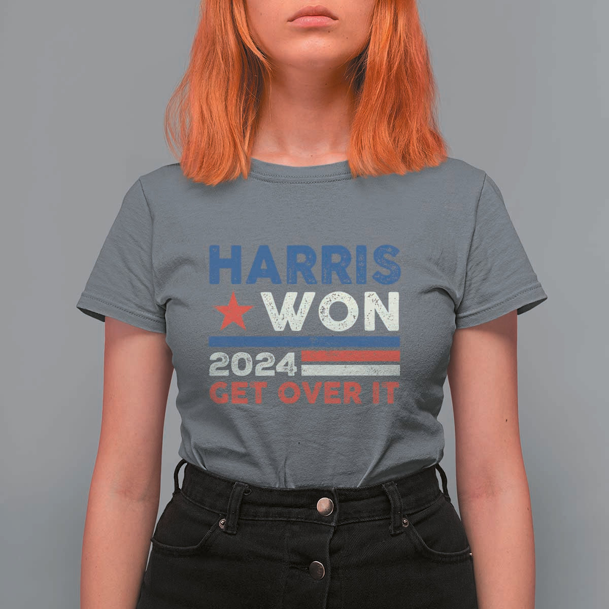 Harris Won 2024 Get Over It T Shirt For Women Presidential Election - Wonder Print Shop