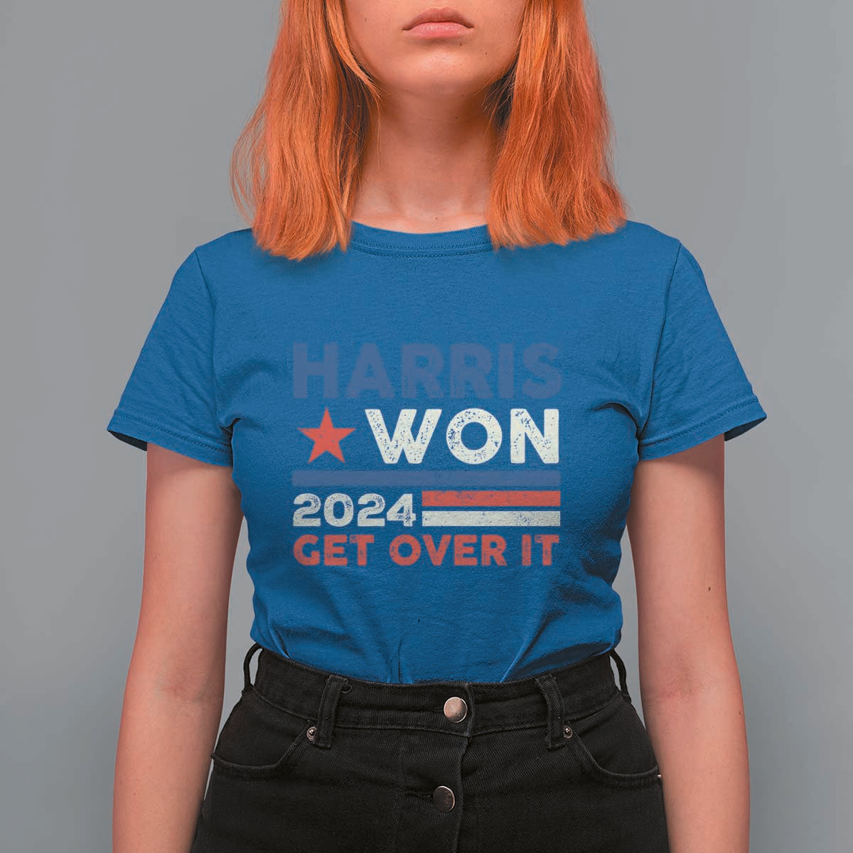 Harris Won 2024 Get Over It T Shirt For Women Presidential Election - Wonder Print Shop
