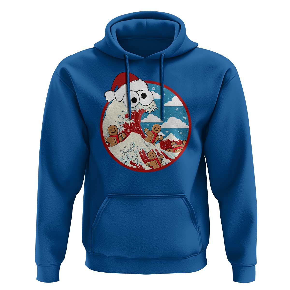 Funny Christmas Hoodie Santa Tsunami Is Eating Ginger Bread Xmas