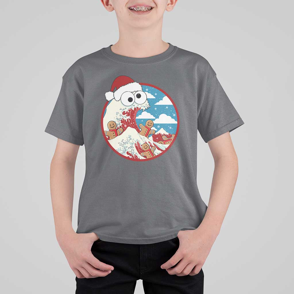 Funny Christmas T Shirt For Kid Santa Tsunami Is Eating Ginger Bread Xmas - Wonder Print Shop