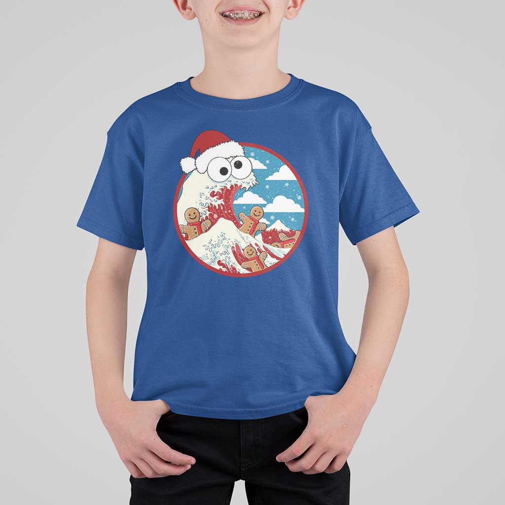 Funny Christmas T Shirt For Kid Santa Tsunami Is Eating Ginger Bread Xmas - Wonder Print Shop