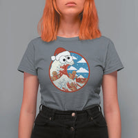 Funny Christmas T Shirt For Women Santa Tsunami Is Eating Ginger Bread Xmas - Wonder Print Shop