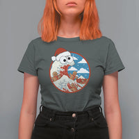 Funny Christmas T Shirt For Women Santa Tsunami Is Eating Ginger Bread Xmas - Wonder Print Shop