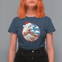 Funny Christmas T Shirt For Women Santa Tsunami Is Eating Ginger Bread Xmas - Wonder Print Shop