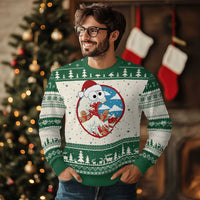 Funny Xmas Ugly Christmas Sweater Santa Tsunami Is Eating Ginger Bread Xmas - Wonder Print Shop