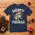 Funny Christmas Fishing T Shirt Merry Fishmas Bass Fish Rod - Wonder Print Shop