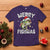 Funny Christmas Fishing T Shirt Merry Fishmas Bass Fish Rod - Wonder Print Shop