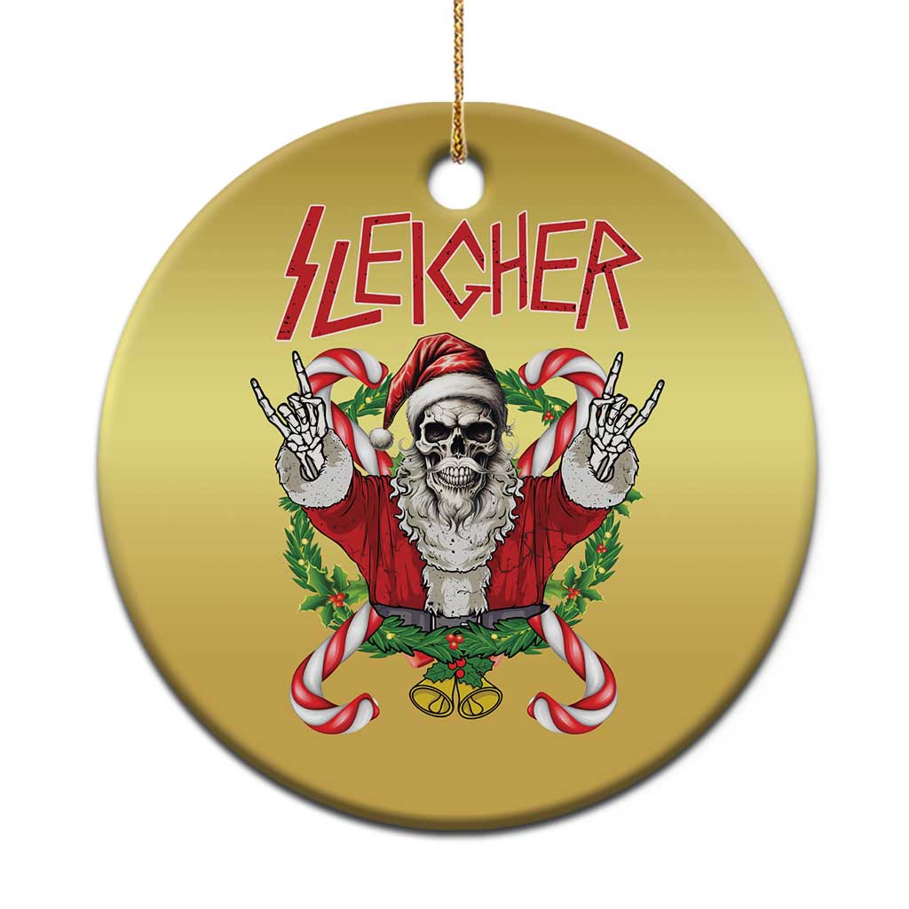 Xmas Heavy Metal Christmas Ornament Sleigher Skeleton Santa Xmas Wreath - Wonder Print Shop