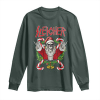 Christmas Heavy Metal Long Sleeve Shirt Sleigher Skeleton Santa Xmas Wreath