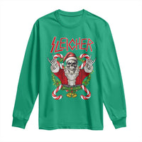 Christmas Heavy Metal Long Sleeve Shirt Sleigher Skeleton Santa Xmas Wreath