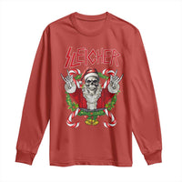 Christmas Heavy Metal Long Sleeve Shirt Sleigher Skeleton Santa Xmas Wreath