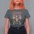 Christmas Heavy Metal T Shirt For Women Sleigher Skeleton Santa Xmas Wreath - Wonder Print Shop