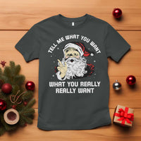 Funny Christmas Santa T Shirt Tell Me What You Want What You Really Really Want - Wonder Print Shop