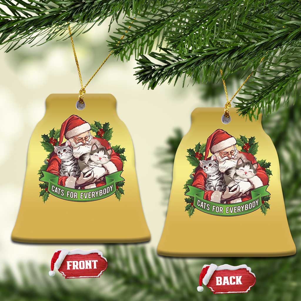 Xmas Cats Owner Christmas Ornament Cats For Everybody Vintage Santa Mistletoe - Wonder Print Shop