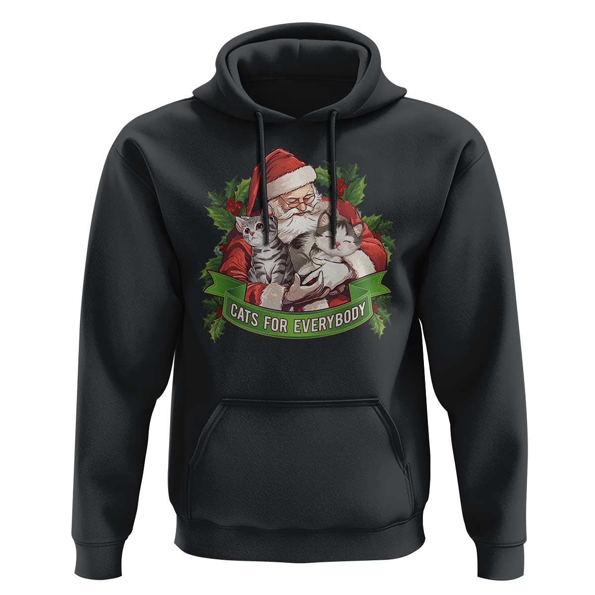 Christmas Cats Owner Hoodie Cats For Everybody Vintage Santa Mistletoe