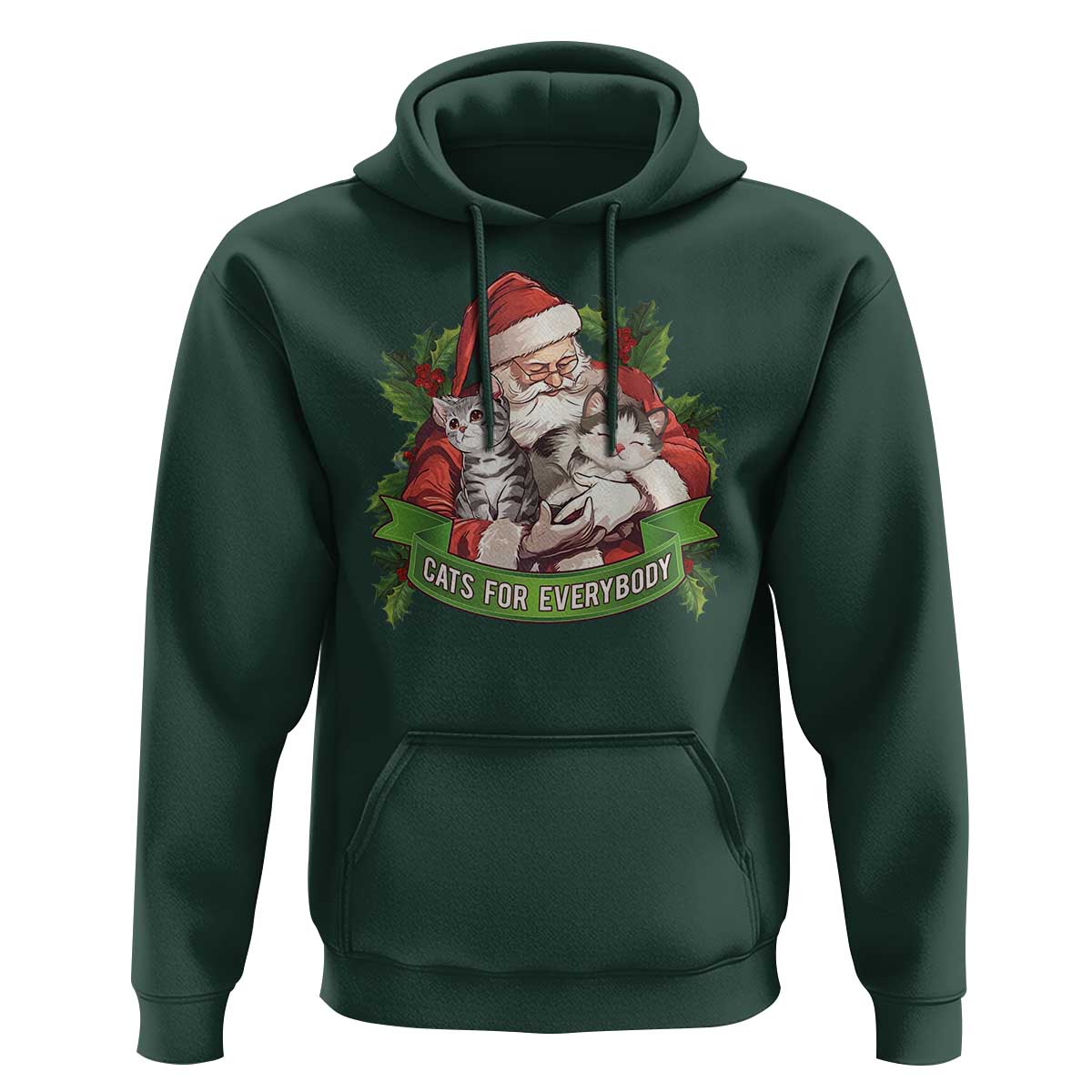Christmas Cats Owner Hoodie Cats For Everybody Vintage Santa Mistletoe