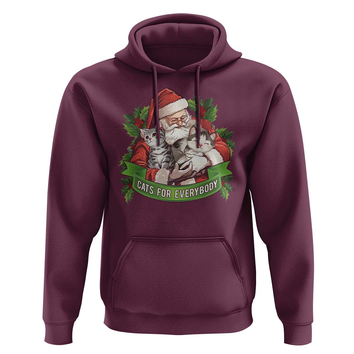 Christmas Cats Owner Hoodie Cats For Everybody Vintage Santa Mistletoe