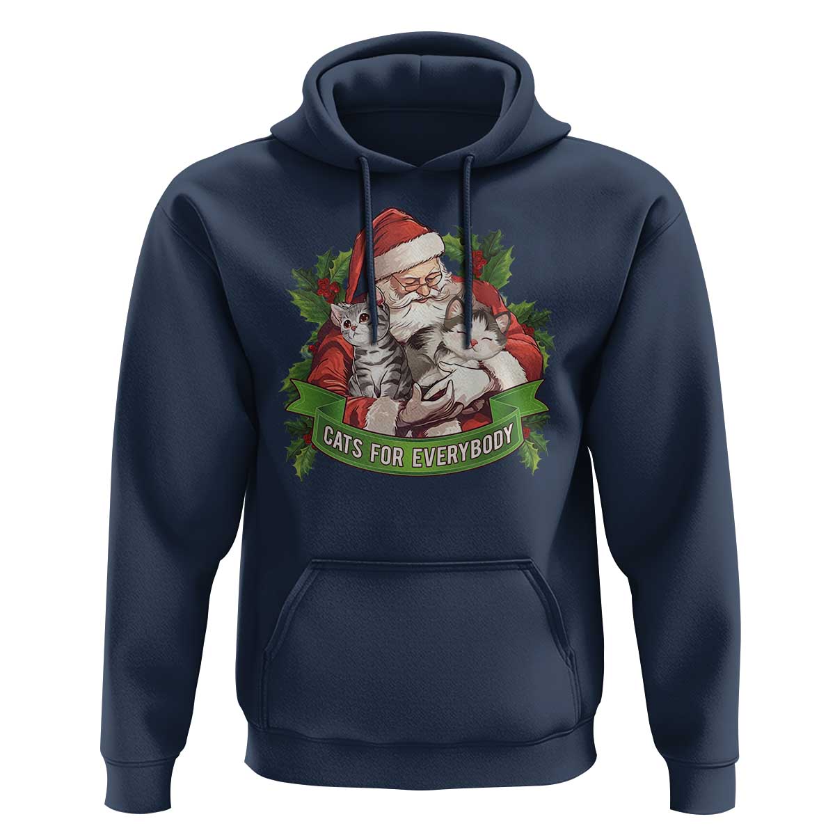 Christmas Cats Owner Hoodie Cats For Everybody Vintage Santa Mistletoe