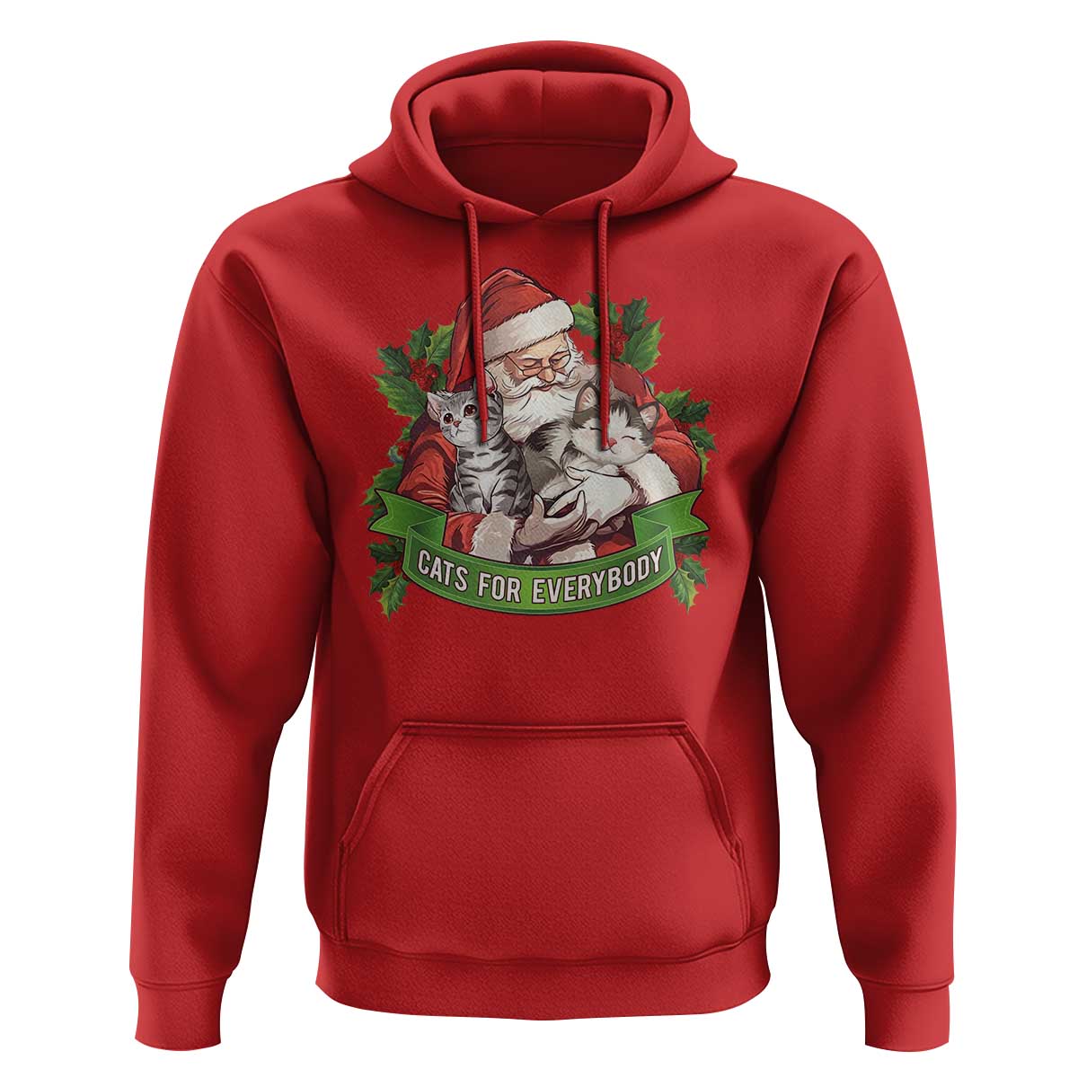 Christmas Cats Owner Hoodie Cats For Everybody Vintage Santa Mistletoe