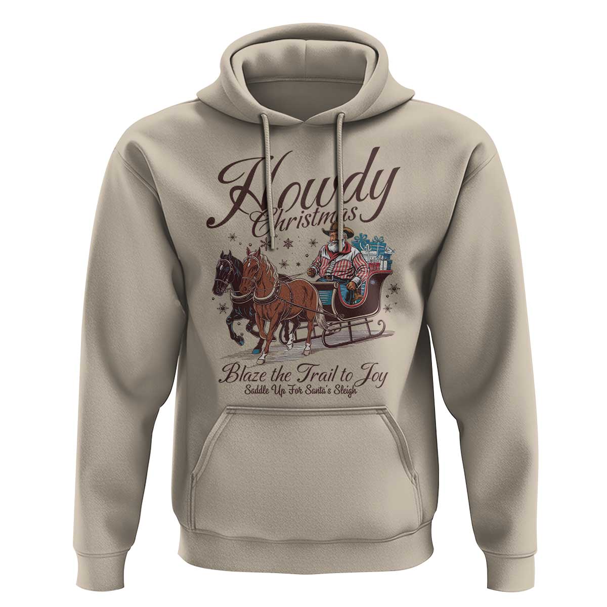 Western Christmas Hoodie Howdy Christmas Blaze The Trail To Joy Cowboy Santa