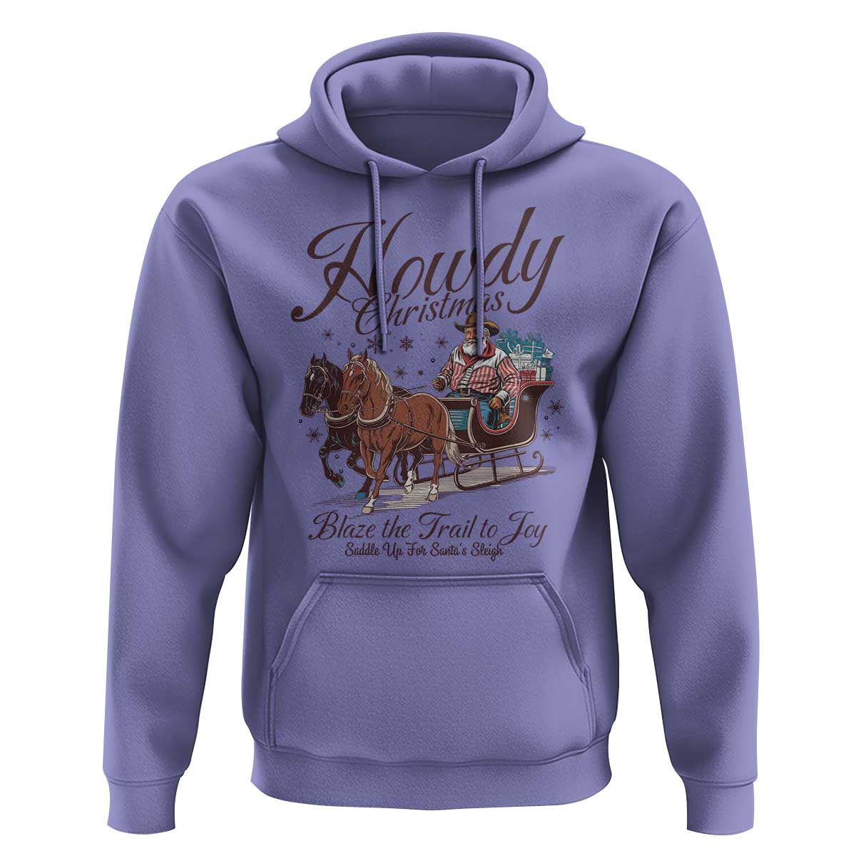 Western Christmas Hoodie Howdy Christmas Blaze The Trail To Joy Cowboy Santa