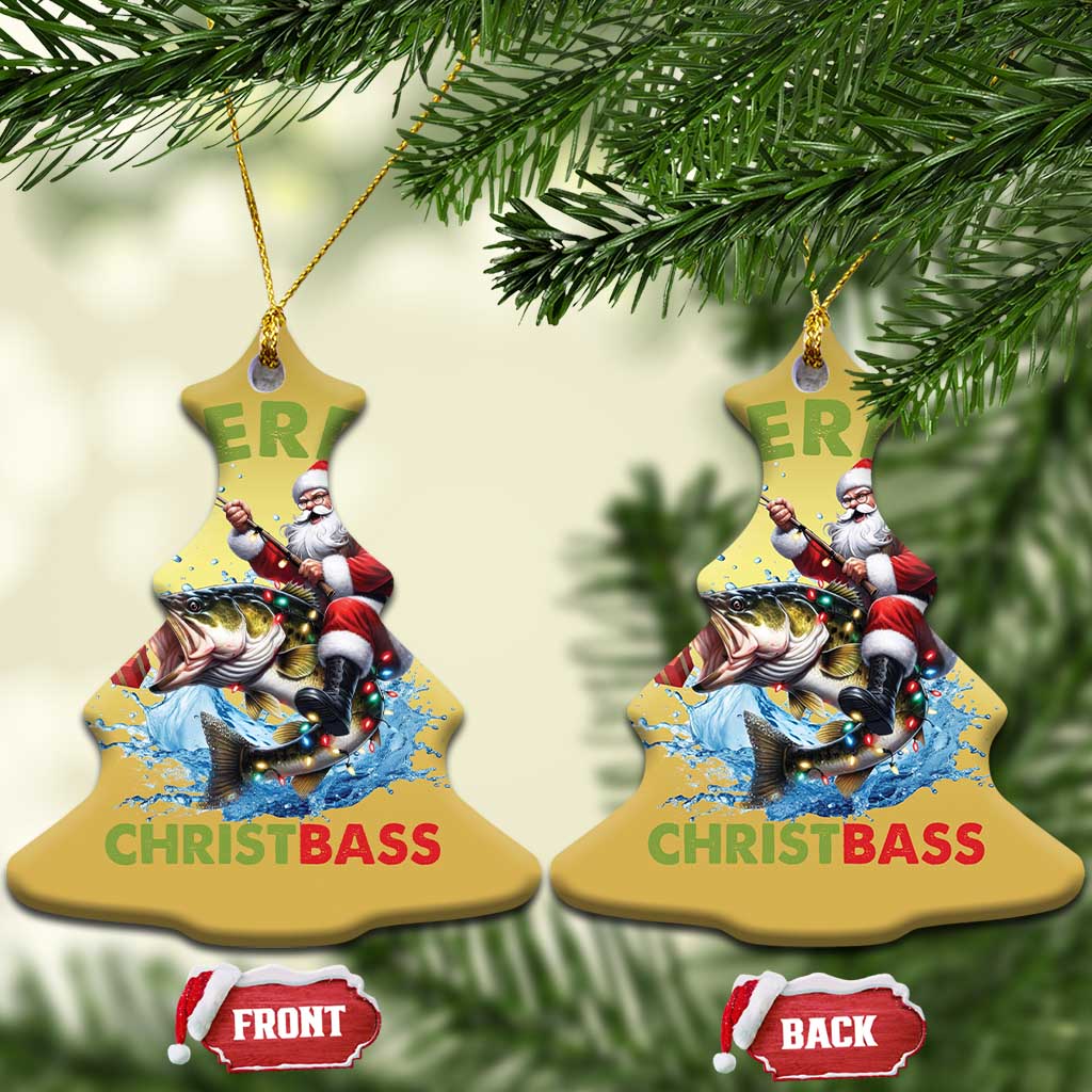 Funny Xmas Fishing Christmas Ornament Merry Christbass Santa Xmas Tree - Wonder Print Shop