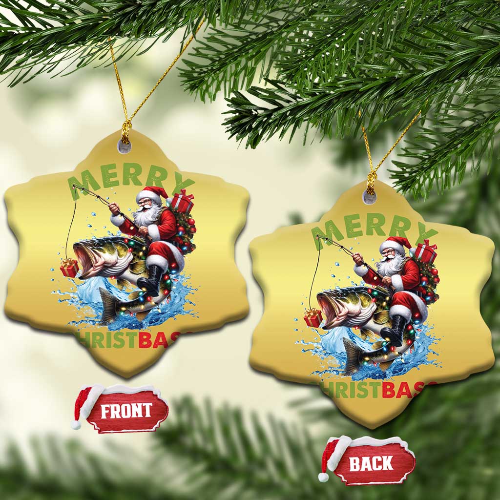 Funny Xmas Fishing Christmas Ornament Merry Christbass Santa Xmas Tree - Wonder Print Shop