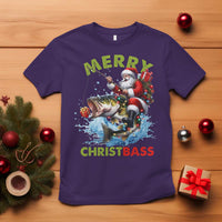 Funny Christmas Fishing T Shirt Merry Christbass Santa Xmas Tree - Wonder Print Shop