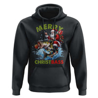 Funny Christmas Fishing Hoodie Merry Christbass Santa Xmas Tree