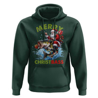 Funny Christmas Fishing Hoodie Merry Christbass Santa Xmas Tree