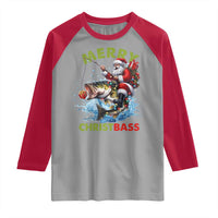 Funny Christmas Fishing Raglan Shirt Merry Christbass Santa Xmas Tree - Wonder Print Shop