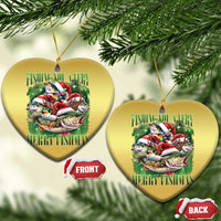 Funny Xmas Christmas Ornament Fishing You A Very Merry Fishmas Santa Hat - Wonder Print Shop