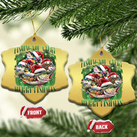 Funny Xmas Christmas Ornament Fishing You A Very Merry Fishmas Santa Hat - Wonder Print Shop