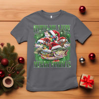 Funny Fishing Christmas T Shirt Fishing You A Very Merry Fishmas Santa Hat - Wonder Print Shop