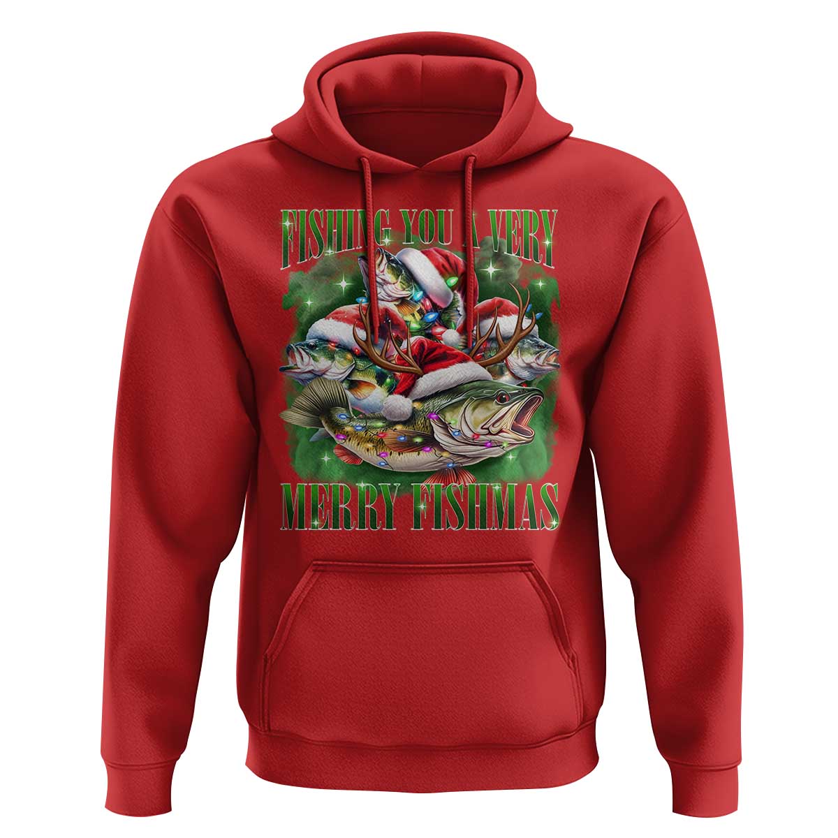Funny Fishing Christmas Hoodie Fishing You A Very Merry Fishmas Santa Hat