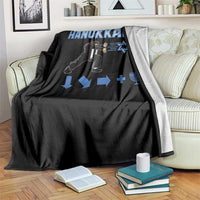 Funny Hanukkah Arcade Game Throw Blanket Jewish Fighter Menorah Star Of David - Wonder Print Shop