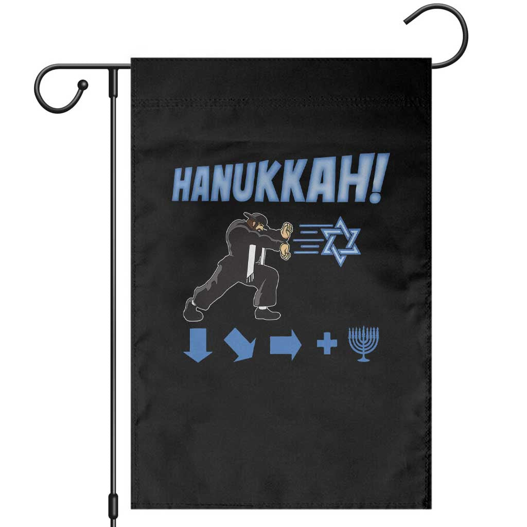 Funny Hanukkah Arcade Game Garden Flag Jewish Fighter Menorah Star Of David - Wonder Print Shop