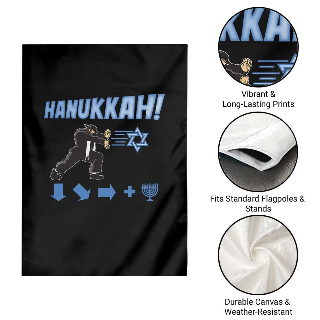 Funny Hanukkah Arcade Game Garden Flag Jewish Fighter Menorah Star Of David - Wonder Print Shop