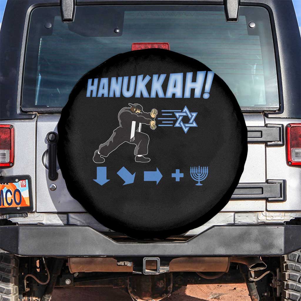 Funny Hanukkah Arcade Game Spare Tire Cover Jewish Fighter Menorah Star Of David - Wonder Print Shop