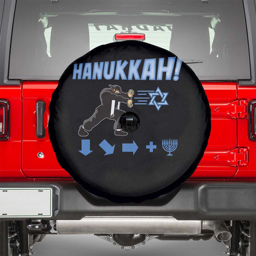 Funny Hanukkah Arcade Game Spare Tire Cover Jewish Fighter Menorah Star Of David - Wonder Print Shop