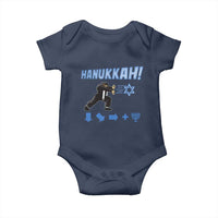 Funny Hanukkah Arcade Game Baby Onesie Jewish Fighter Menorah Star Of David - Wonder Print Shop