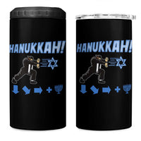 Funny Hanukkah Arcade Game 4 in 1 Can Cooler Tumbler Jewish Fighter Menorah Star Of David - Wonder Print Shop