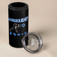 Funny Hanukkah Arcade Game 4 in 1 Can Cooler Tumbler Jewish Fighter Menorah Star Of David - Wonder Print Shop
