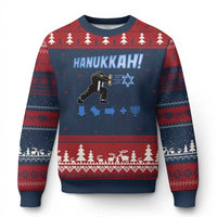 Funny Hanukkah Arcade Game Ugly Christmas Sweater Jewish Fighter Menorah Star Of David - Wonder Print Shop