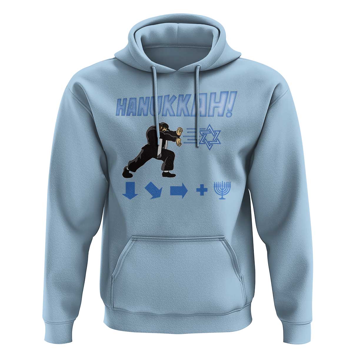 Funny Hanukkah Arcade Game Hoodie Jewish Fighter Menorah Star Of David - Wonder Print Shop