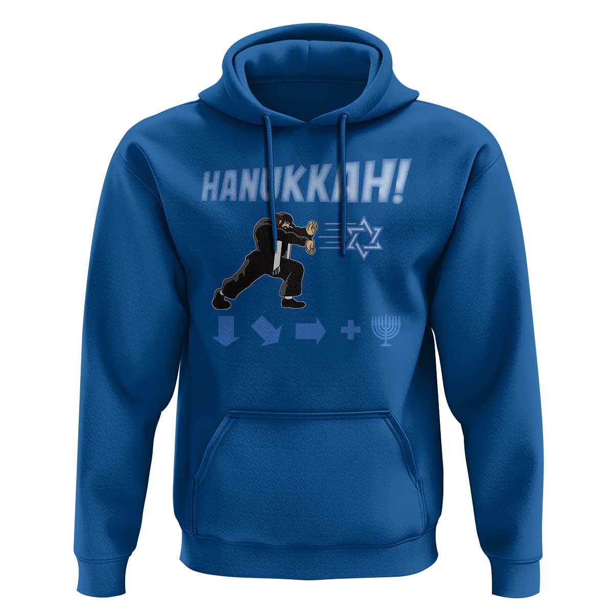 Funny Hanukkah Arcade Game Hoodie Jewish Fighter Menorah Star Of David - Wonder Print Shop