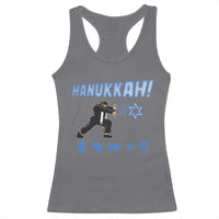 Funny Hanukkah Arcade Game Racerback Tank Top Jewish Fighter Menorah Star Of David - Wonder Print Shop