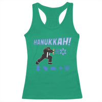 Funny Hanukkah Arcade Game Racerback Tank Top Jewish Fighter Menorah Star Of David - Wonder Print Shop